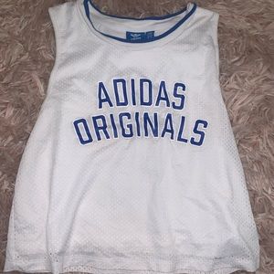 Adidas cropped jersey material tank